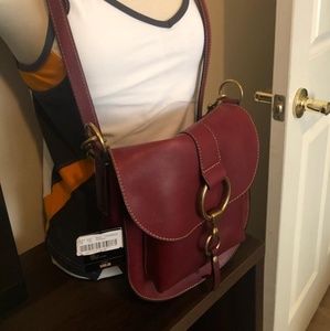 Frye Ilana Saddle Wine Crossbody Handbag